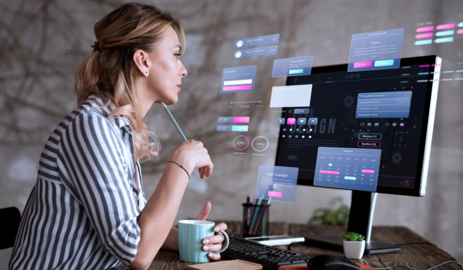 Learning management system dashboard showing user engagement metrics and conversion tracking